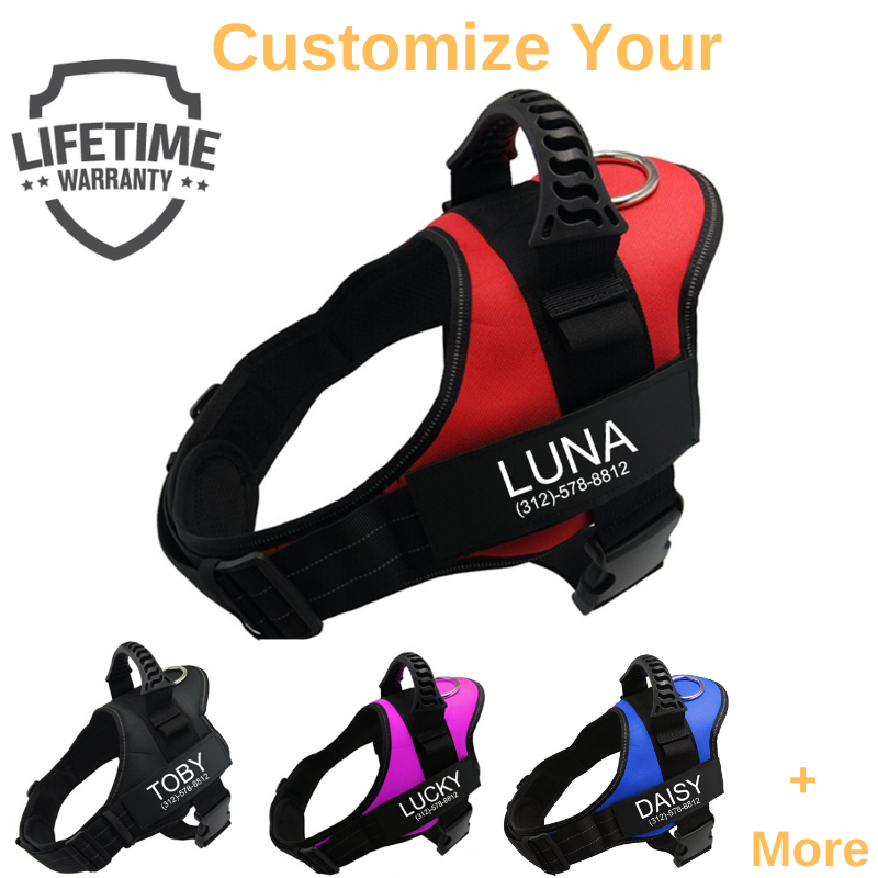 Personalized PawRoll™ No Pull Dog Harness (Rubber Handle)