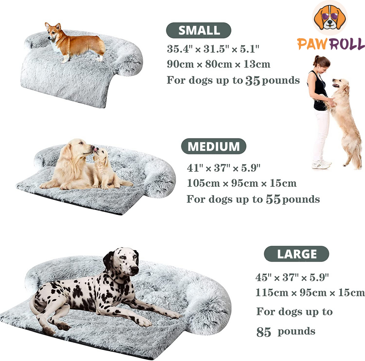 Large dog bed sales measurements