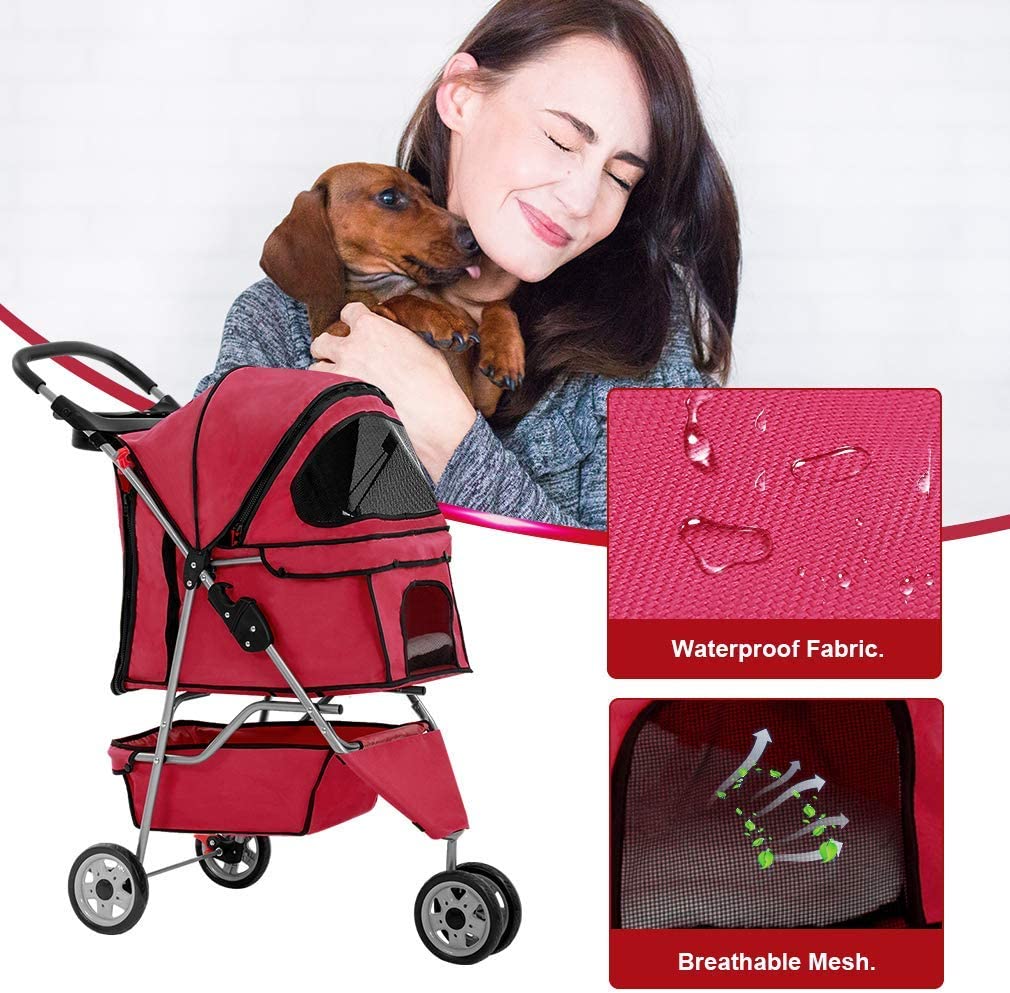 PawRoll™ Dog Stroller (3 Wheels)
