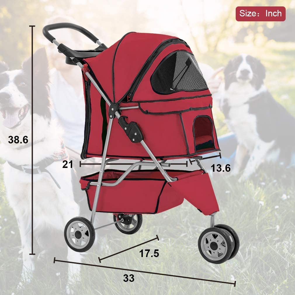 PawRoll™ Dog Stroller (3 Wheels)