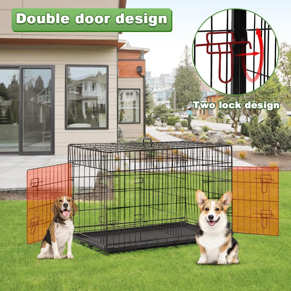 PawRoll Double Door Dog Crates (48")