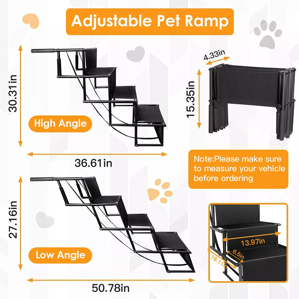 PawRoll Dog Foldable Ramp (4 Steps)