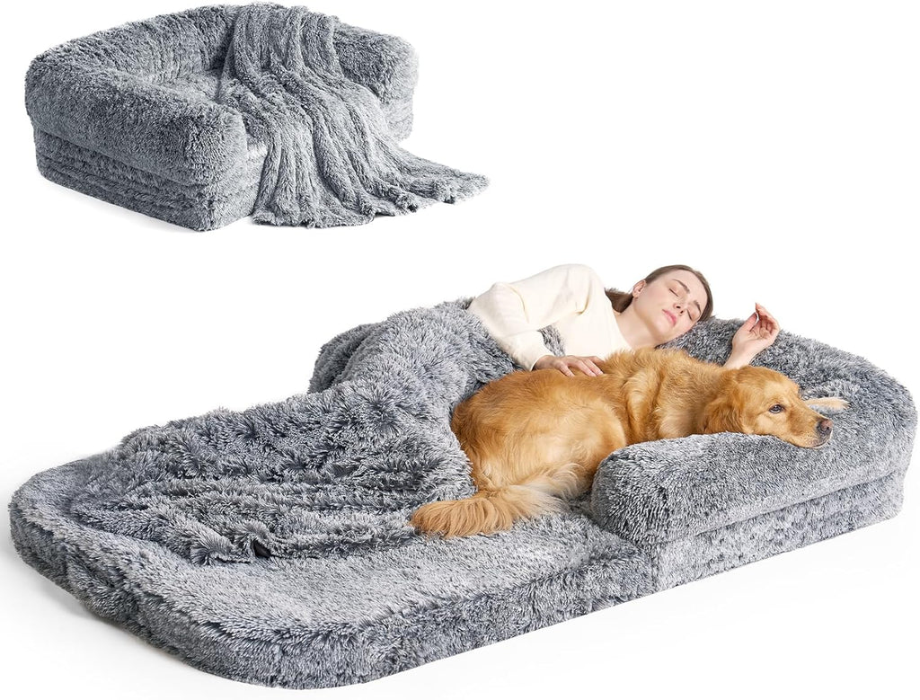 Foldable PawRoll Human Dog Bed