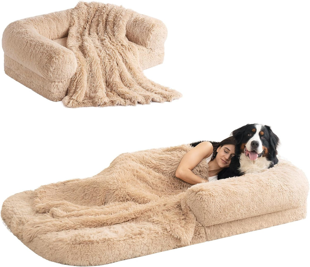 Foldable PawRoll Human Dog Bed