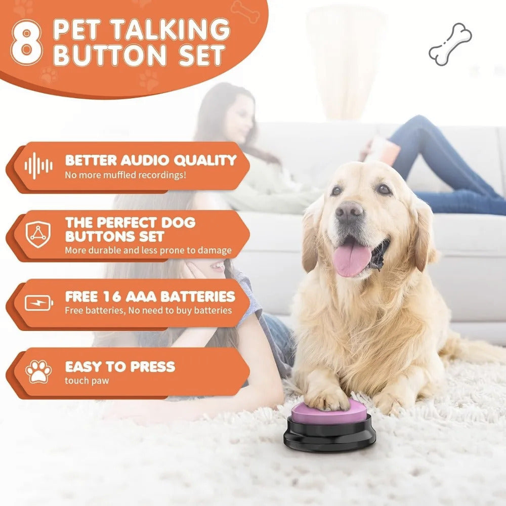 PawRoll 8 PCS Dog Talking Buttons Set – Paw Roll