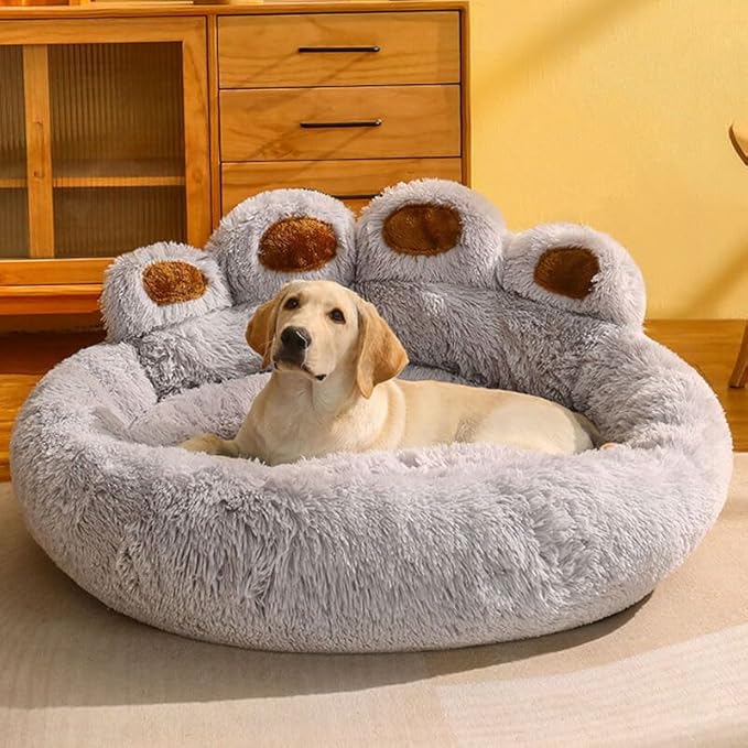 PawRoll Calming Dog Bed (Paw Shape)