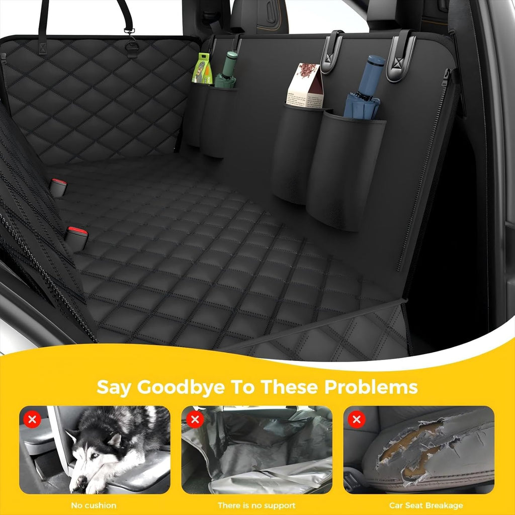 PawRoll Dog Car Seat Cover For Back Seat - 600D Heavy Duty Waterproof Scratch Proof Nonslip Seat Cover