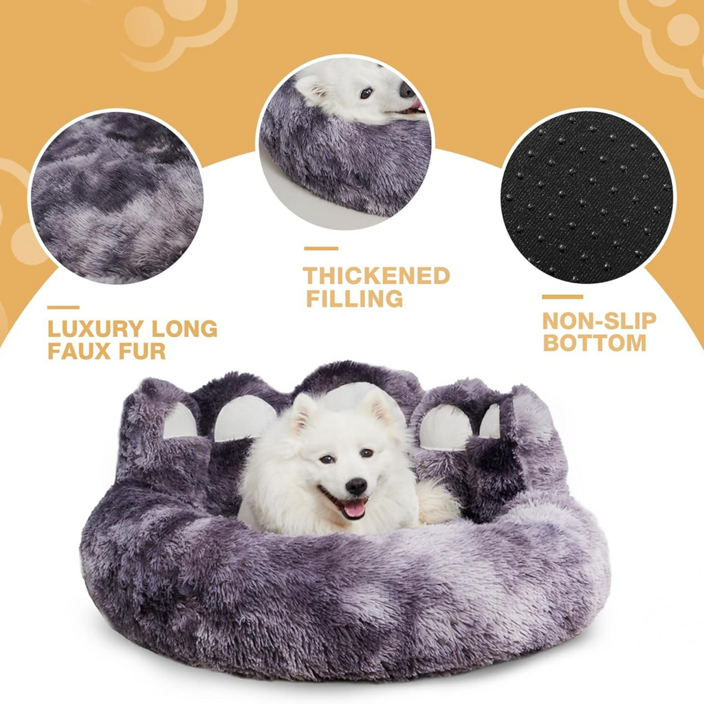 PawRoll Paw Shape Dog Calming Bed