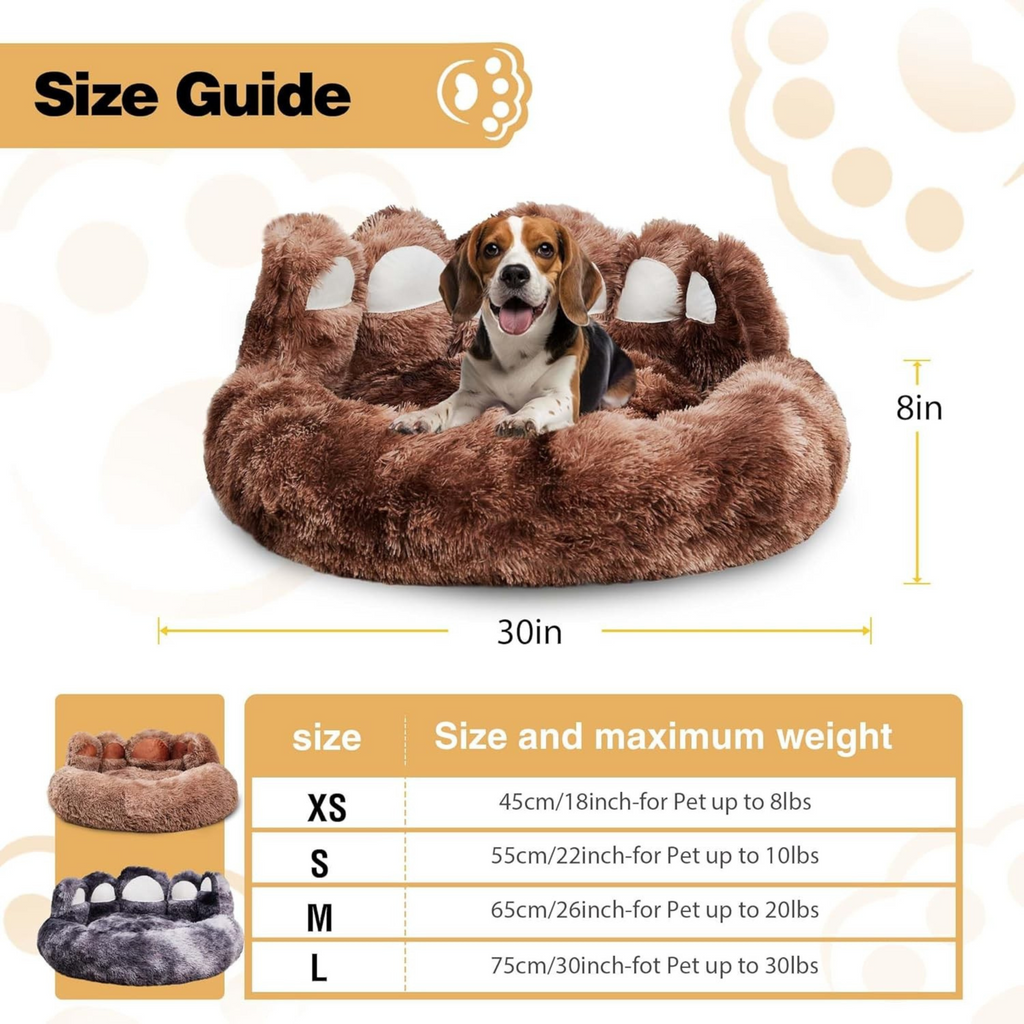 PawRoll Paw Shape Dog Calming Bed