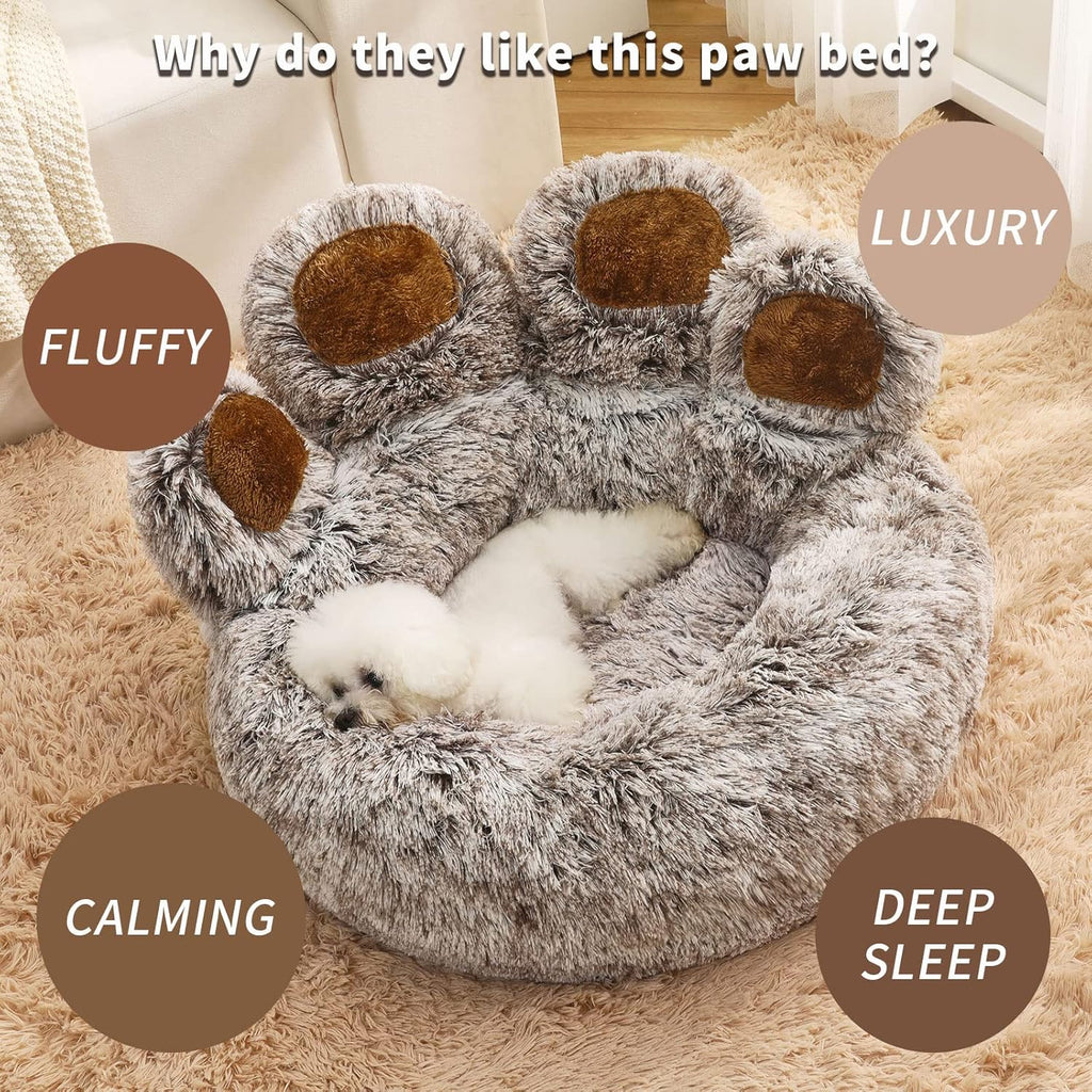 PawRoll Calming Dog Bed (Paw Shape)