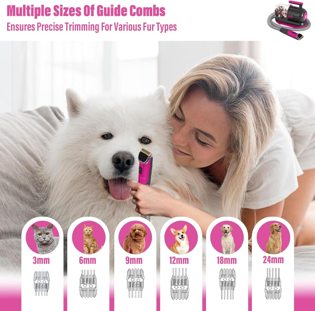 PawRoll Dog Grooming Vacuum Kit with Pet Clippers (1.5 L)