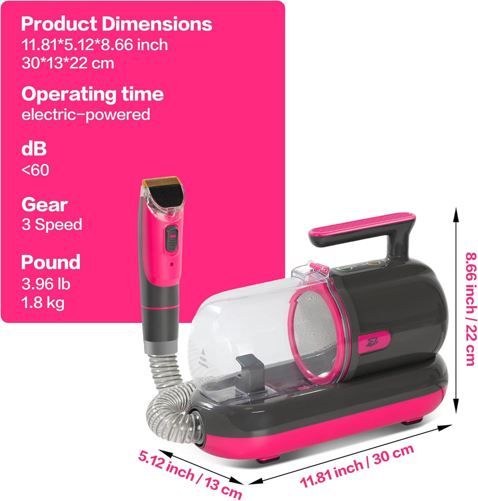 PawRoll Dog Grooming Vacuum Kit with Pet Clippers (1.5 L)