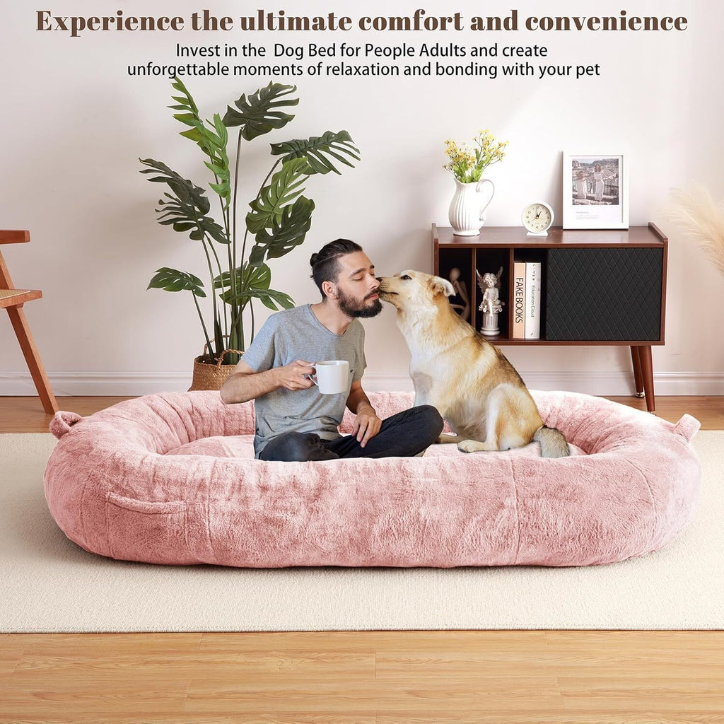 Pink PawRoll Human Dog Bed