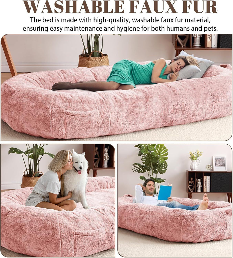 Pink PawRoll Human Dog Bed