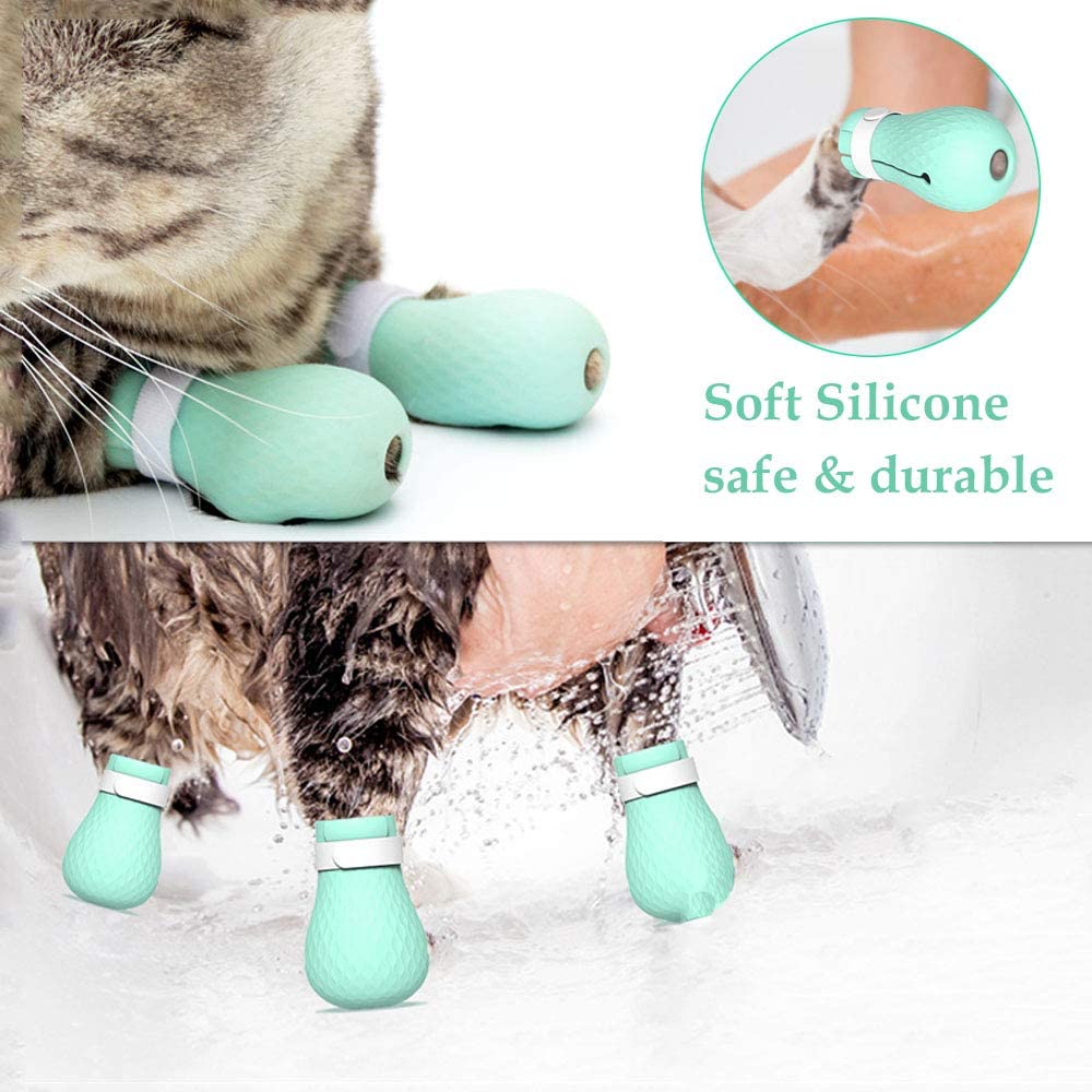 PawRoll Anti-Seratch Cat Boots For Bath