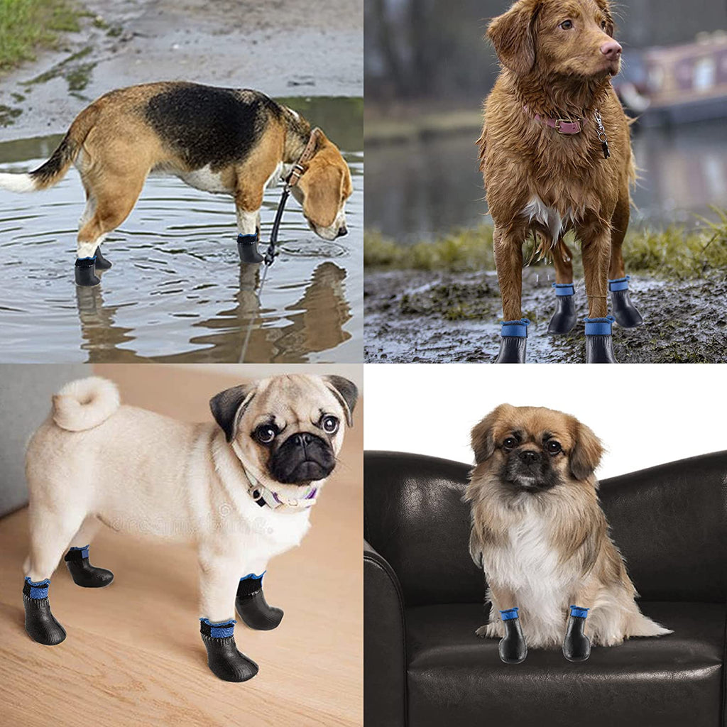 PawRoll Waterproof Dog Rain Shoes (4 Boots)