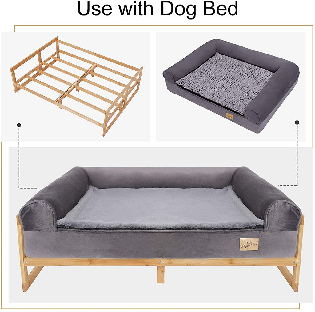 PawRoll Raised Wooden Dog Bed Frame