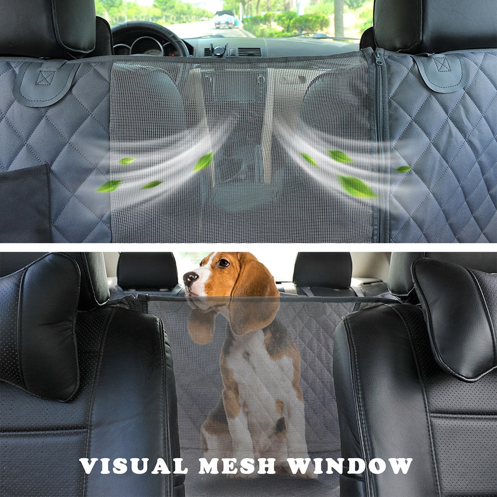 iBuddy Dog Car Seat Cover Waterproof Dog Seat Cover for Back Seat with Mesh  Window,Stain Resistant Dog Car Hammock, Nonslip Car Seat Covers for Dogs