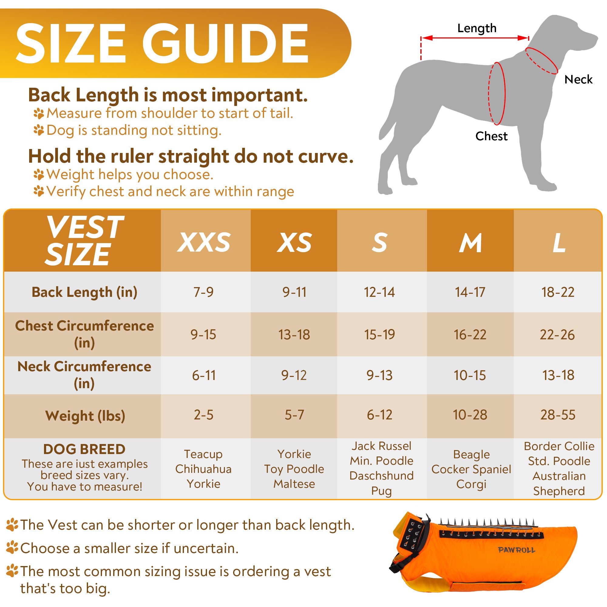 PawRoll™ Dog Spike Vest – Paw Roll