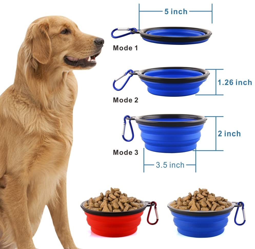 PawRoll® Portable & Collapsible Silicone Travel Dog Bowl (With Free Clip)
