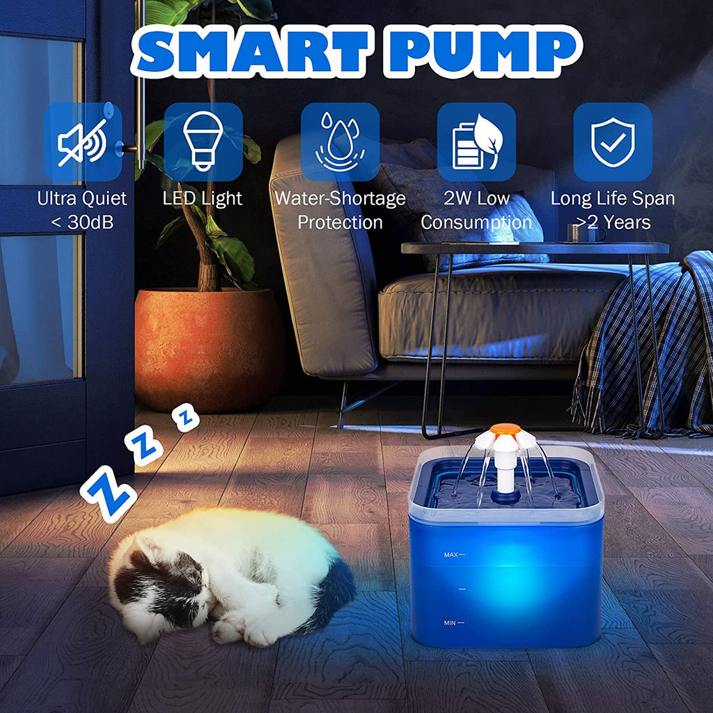 PawRoll™ Automatic Pet Water Fountain with LED Light