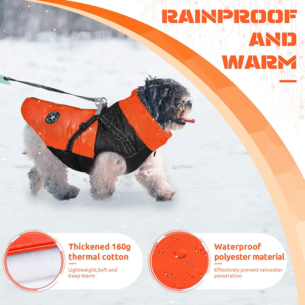 PawRoll Dog Winter Jacket With Harness