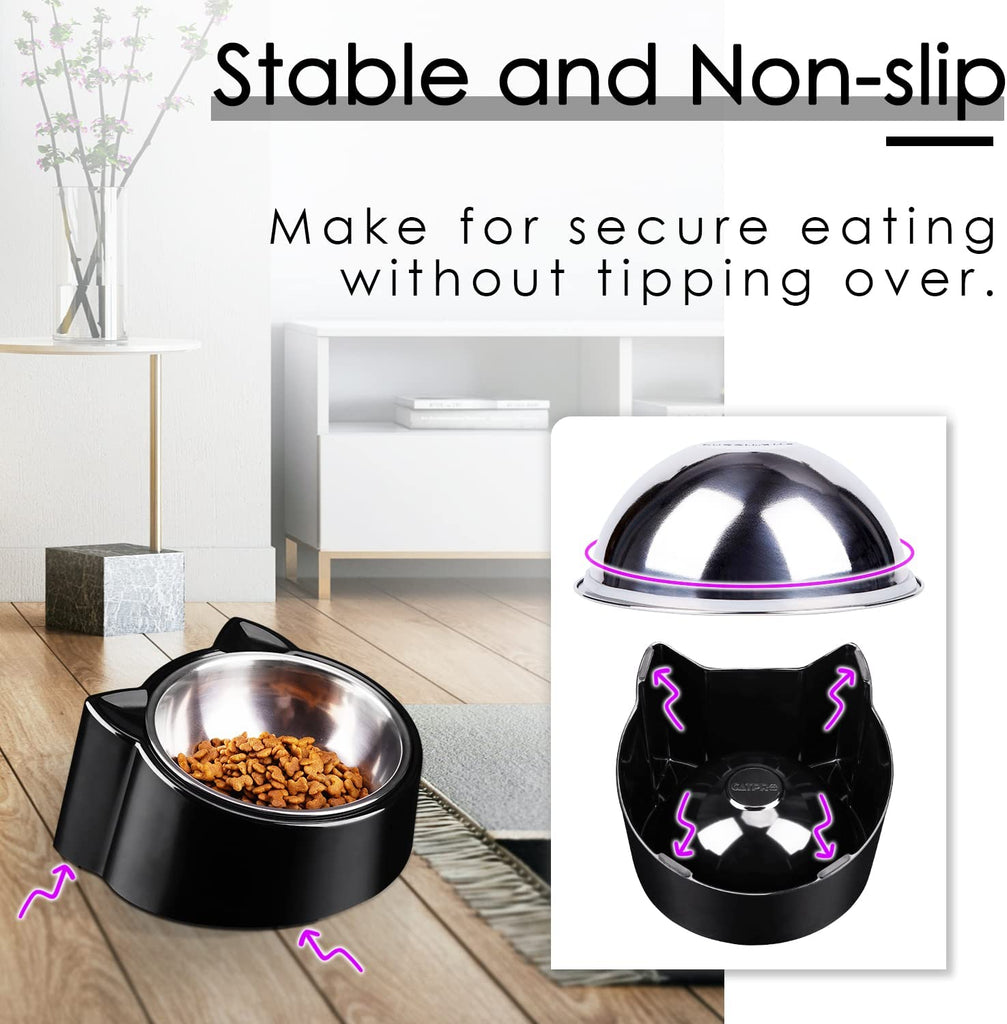 PawRoll Elevated Stainless Steel Pet Bowl