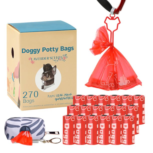 PawRoll Dog Poop Bags18 Refill Rolls with Dispenser (270pc)