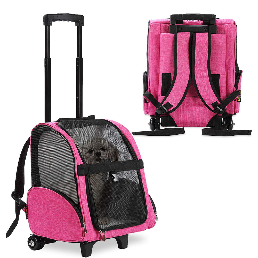 PawRoll Deluxe Pet Travel Backpack with Wheels
