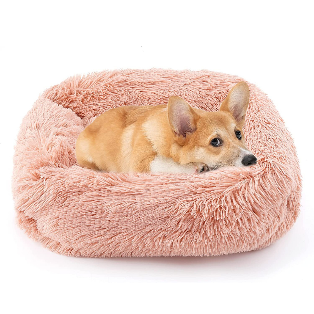 PawRoll Square Calming Donut Cuddler Bed
