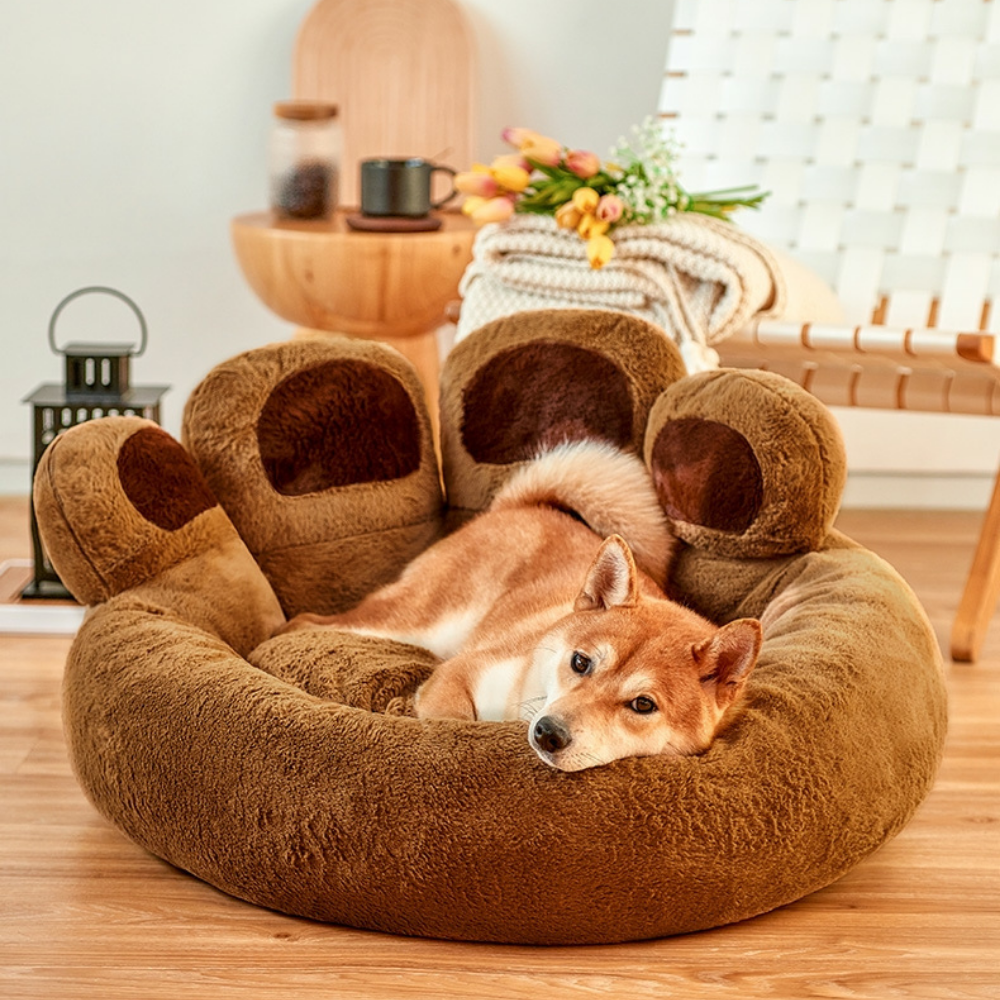 PawRoll™ Paw-Shape Claming Dog Bed
